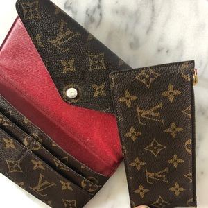 Authentic Louis Vuitton Emilie Wallet Red Interior
